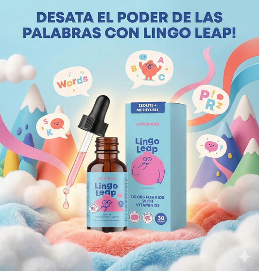 JoySpring LingoLeap – Fórmula líquida para niños con zeolita clinoptilolita, vitamina B12 metilada y vitamina D3 | Apoyo diario suave para niños’ Bienestar | Edades 3+