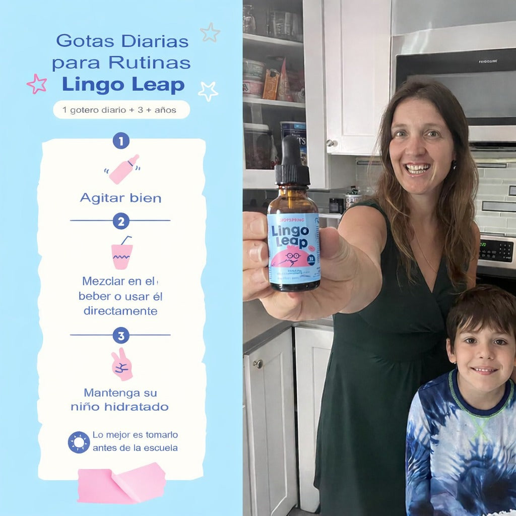 JoySpring LingoLeap – Fórmula líquida para niños con zeolita clinoptilolita, vitamina B12 metilada y vitamina D3 | Apoyo diario suave para niños’ Bienestar | Edades 3+