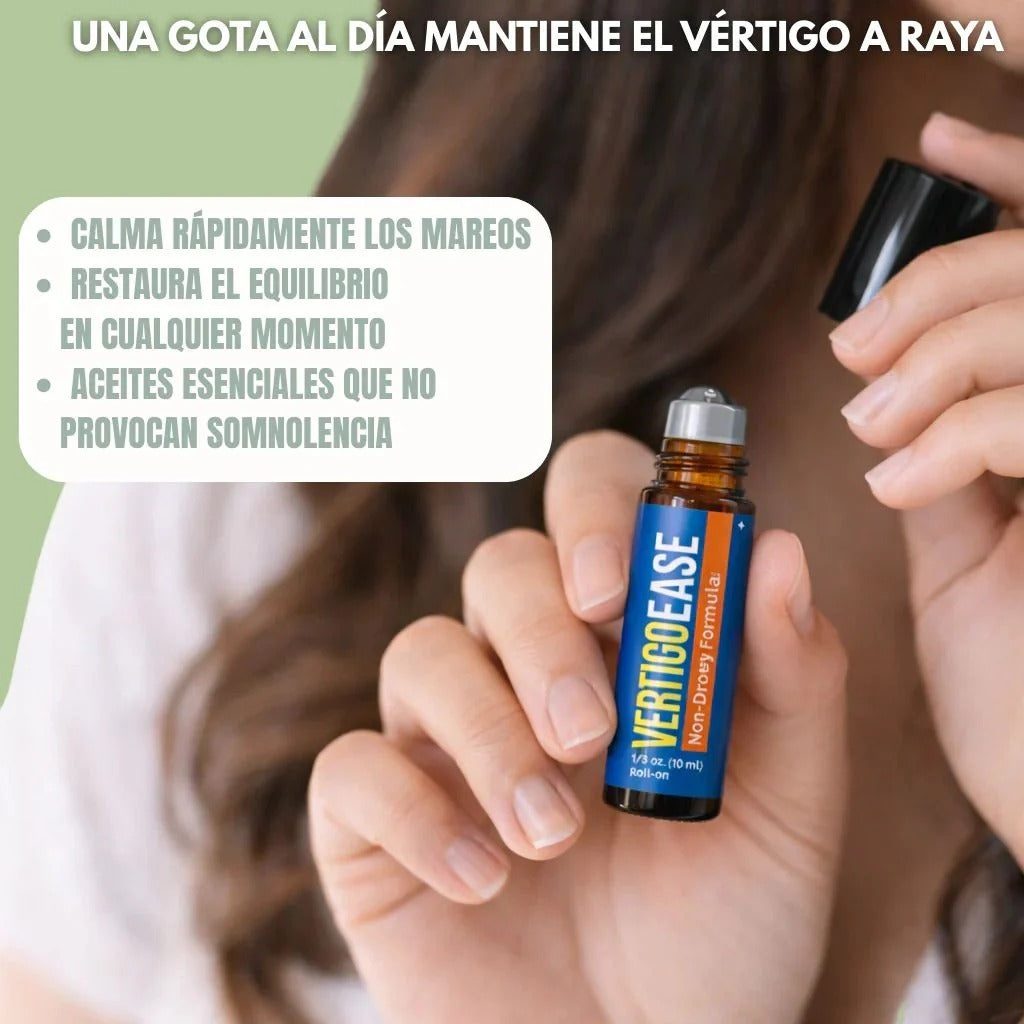 Basic Vigor Vertigo Ease Roll-On - Soporte natural y de acción rápida para vértigo, mareos Y estres con lavanda, jengibre, incienso y aceites esenciales